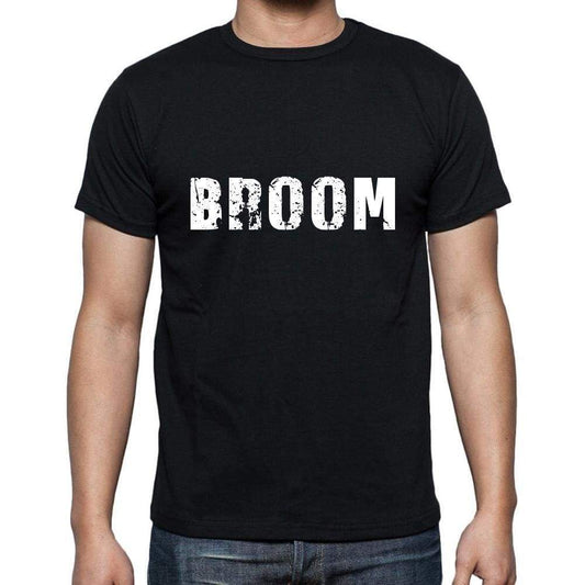 Broom Mens Short Sleeve Round Neck T-Shirt 5 Letters Black Word 00006 - Casual