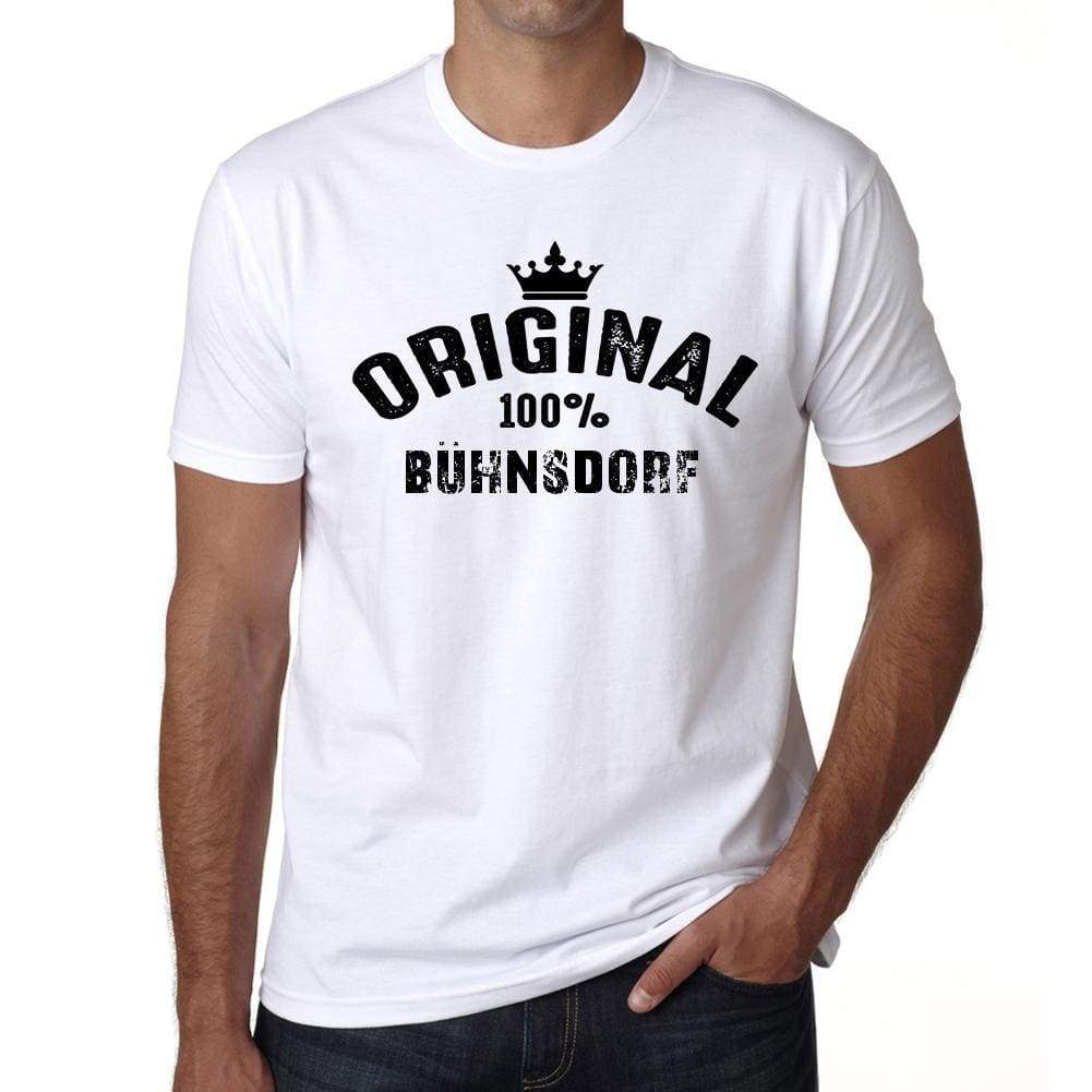 Bühnsdorf 100% German City White Mens Short Sleeve Round Neck T-Shirt 00001 - Casual