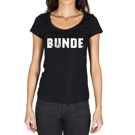 Bunde German Cities Black Womens Short Sleeve Round Neck T-Shirt 00002 - Casual