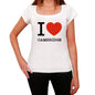 Cambridge I Love Citys White Womens Short Sleeve Round Neck T-Shirt 00012 - White / Xs - Casual