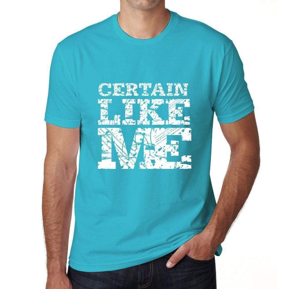 Certain Like Me Blue Mens Short Sleeve Round Neck T-Shirt 00286 - Blue / S - Casual