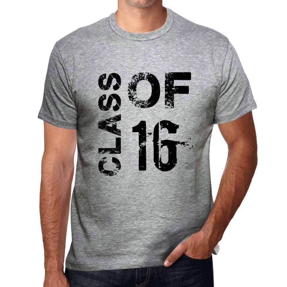 Class Of 16 Grunge Mens T-Shirt Grey Birthday Gift 00482 - Grey / S - Casual