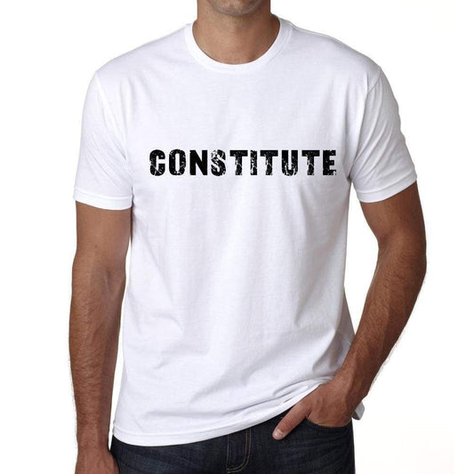 Constitute Mens T Shirt White Birthday Gift 00552 - White / Xs - Casual