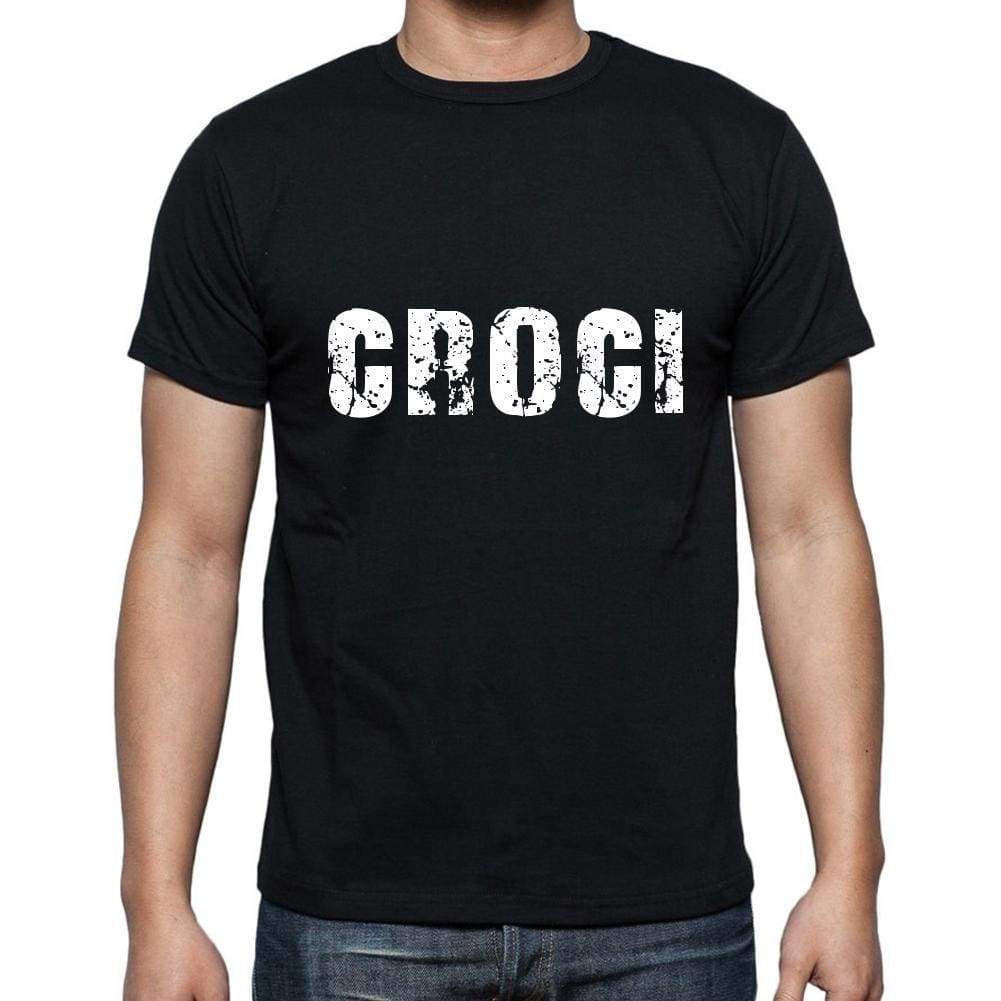 Croci Mens Short Sleeve Round Neck T-Shirt 5 Letters Black Word 00006 - Casual