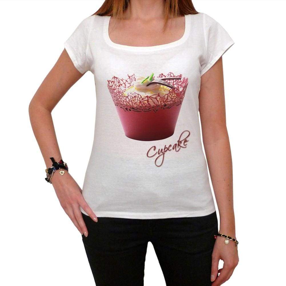 Cupcake Kiwi Vanilla Red Womens Short Sleeve Scoop Neck Tee 00152