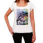 Dandi Beach Name Palm White Womens Short Sleeve Round Neck T-Shirt 00287 - White / Xs - Casual