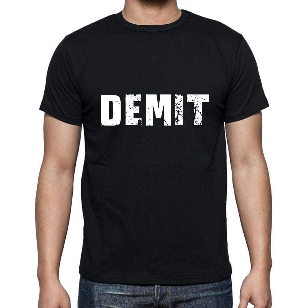Demit Mens Short Sleeve Round Neck T-Shirt 5 Letters Black Word 00006 - Casual