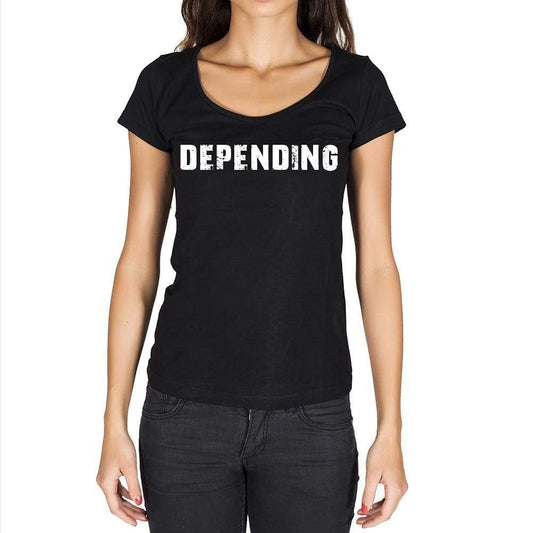 Depending Womens Short Sleeve Round Neck T-Shirt - Casual