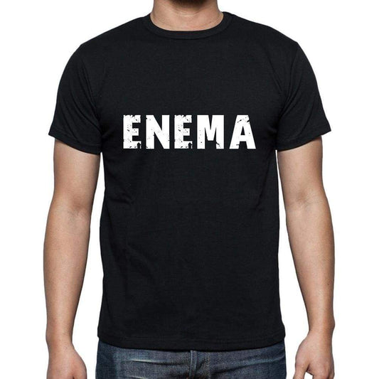 Enema Mens Short Sleeve Round Neck T-Shirt 5 Letters Black Word 00006 - Casual