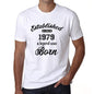 Established Since 1979 Mens Short Sleeve Round Neck T-Shirt 00095 - White / S - Casual