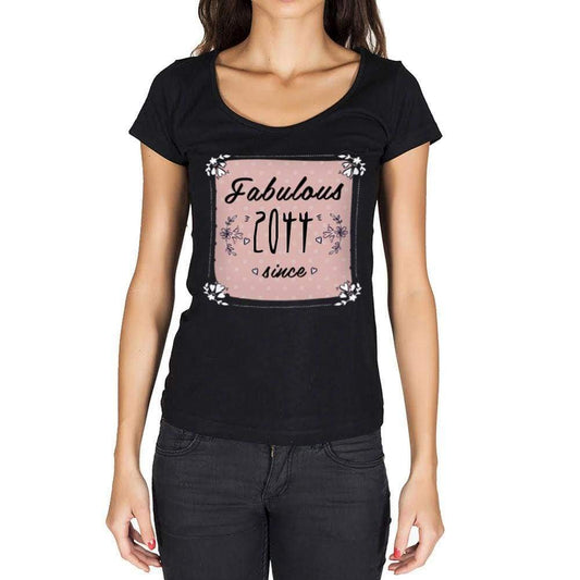 Fabulous Since 2044 Womens T-Shirt Black Birthday Gift 00434 - Black / Xs - Casual