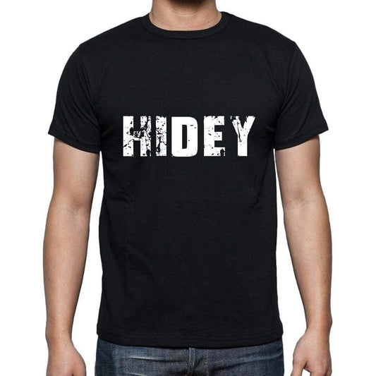 Hidey Mens Short Sleeve Round Neck T-Shirt 5 Letters Black Word 00006 - Casual