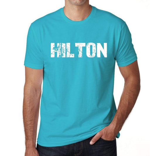 Hilton Mens Short Sleeve Round Neck T-Shirt - Blue / S - Casual
