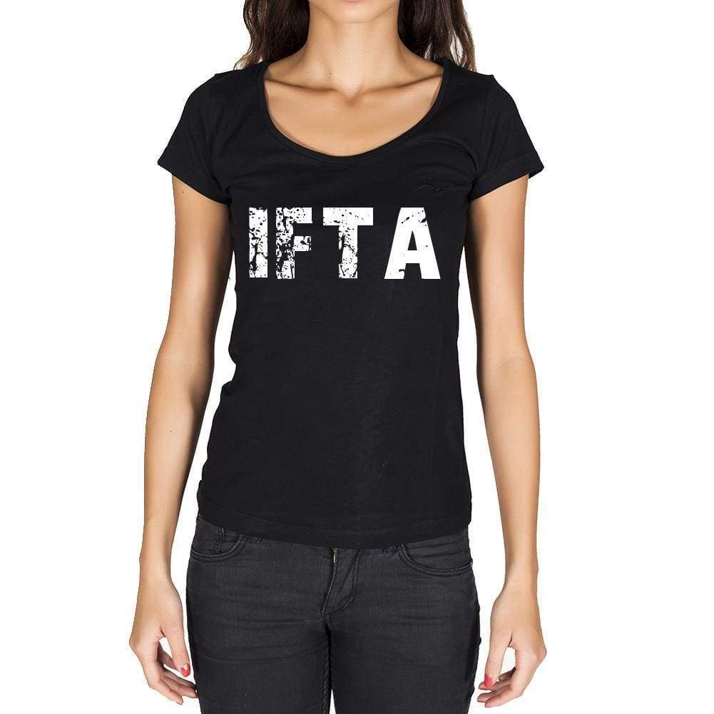 Ifta German Cities Black Womens Short Sleeve Round Neck T-Shirt 00002 - Casual