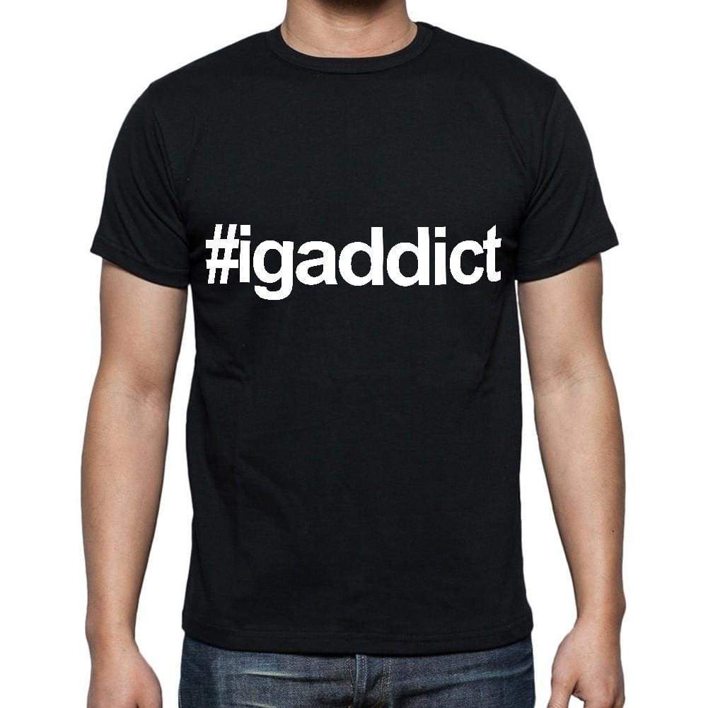 Igaddict Mens Short Sleeve Round Neck T-Shirt Black T-Shirt En