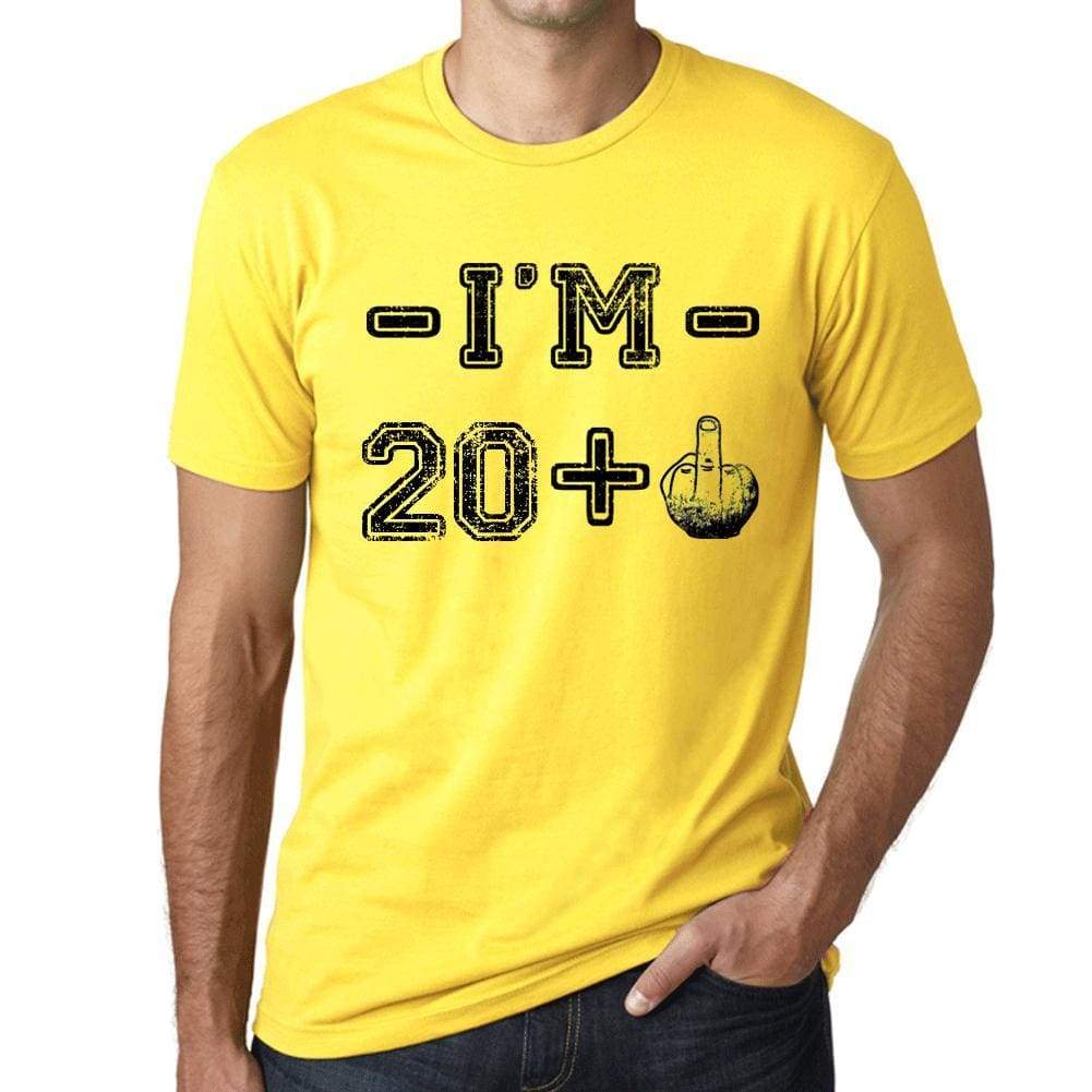 Im 19 Plus Mens T-Shirt Yellow Birthday Gift 00447 - Yellow / Xs - Casual