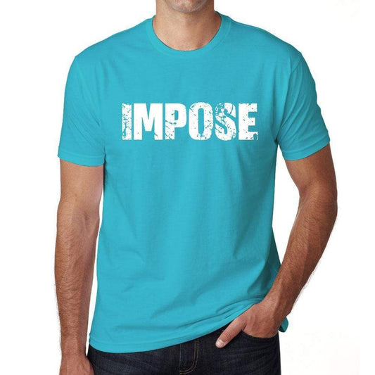 Impose Mens Short Sleeve Round Neck T-Shirt - Blue / S - Casual