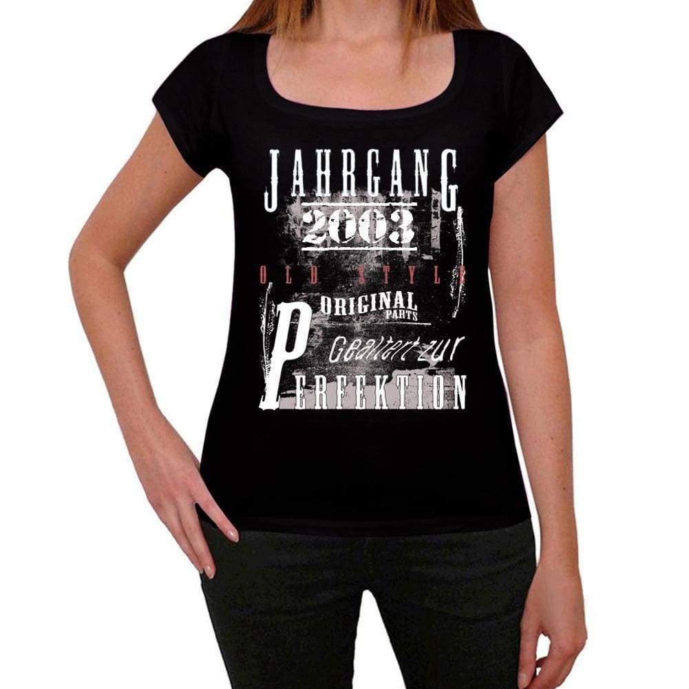 Jahrgang Birthday 2003 Black Womens Short Sleeve Round Neck T-Shirt Gift T-Shirt 00353 - Black / Xs - Casual