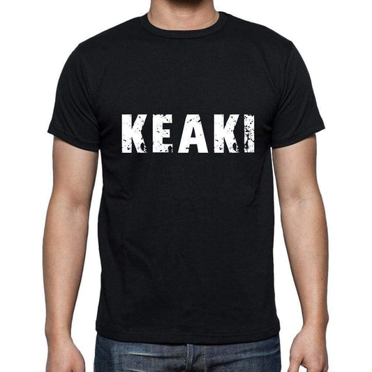 Keaki Mens Short Sleeve Round Neck T-Shirt 5 Letters Black Word 00006 - Casual