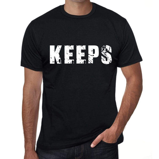 Keeps Mens Retro T Shirt Black Birthday Gift 00553 - Black / Xs - Casual