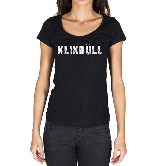 Klixbüll German Cities Black Womens Short Sleeve Round Neck T-Shirt 00002 - Casual
