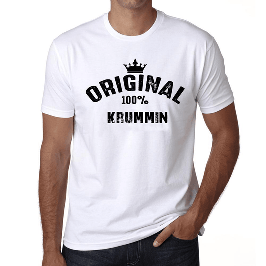Krummin 100% German City White Mens Short Sleeve Round Neck T-Shirt 00001 - Casual