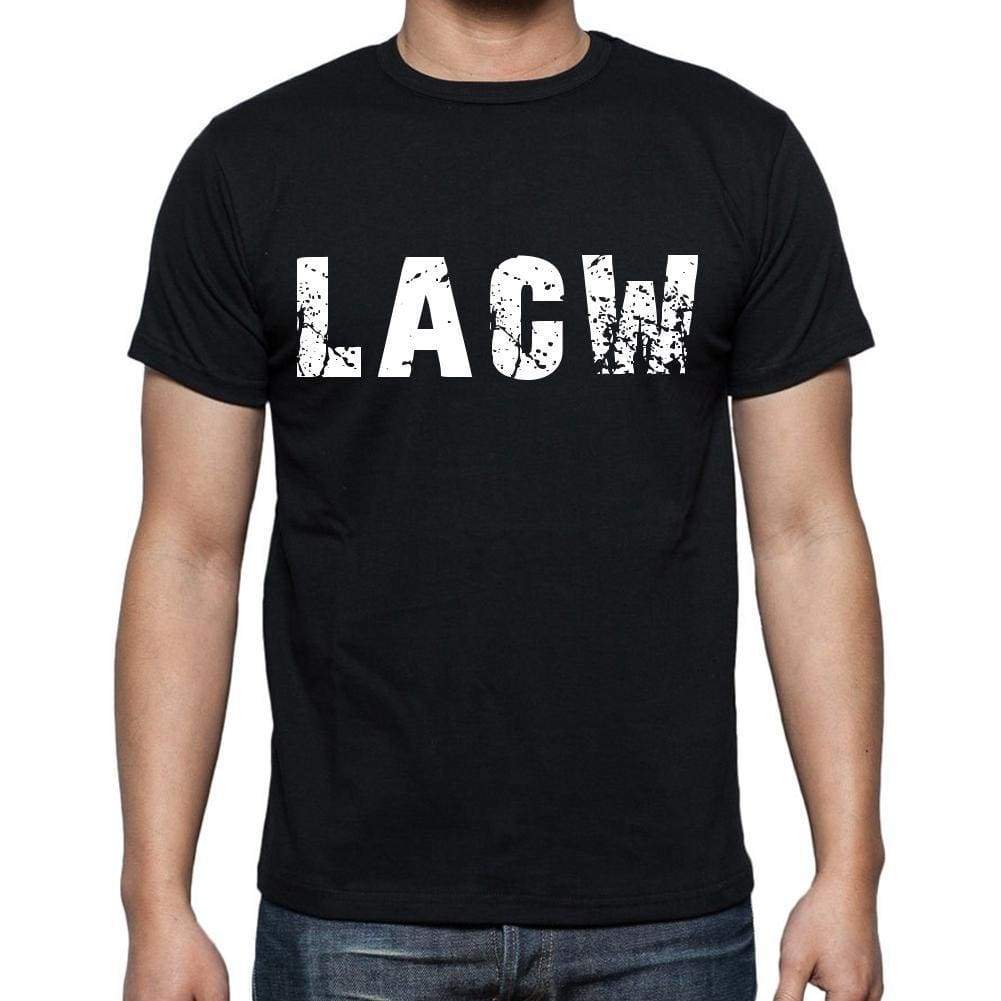 Lacw Mens Short Sleeve Round Neck T-Shirt 4 Letters Black - Casual