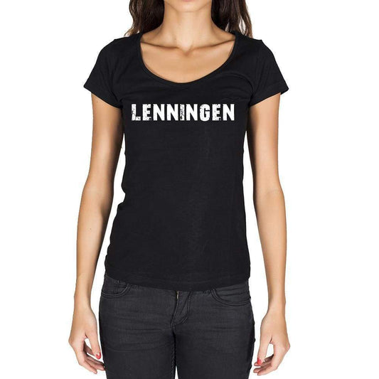 Lenningen German Cities Black Womens Short Sleeve Round Neck T-Shirt 00002 - Casual