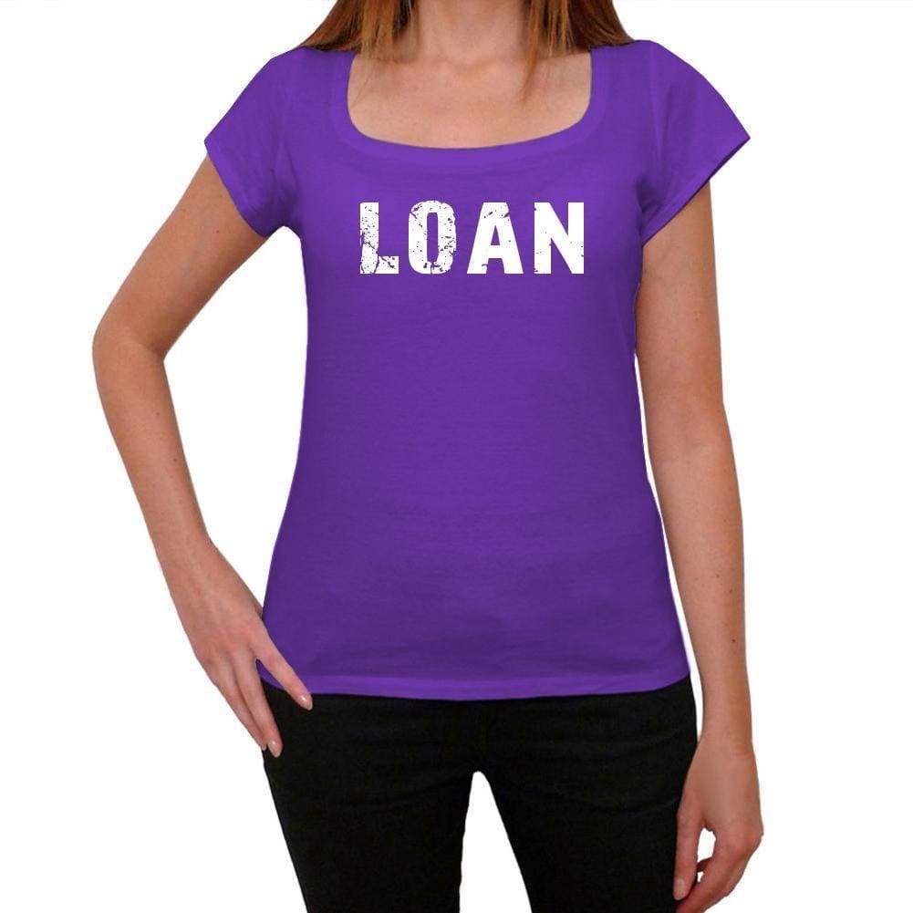 Loan Purple Womens Short Sleeve Round Neck T-Shirt 00041 - Purple / Xs - Casual