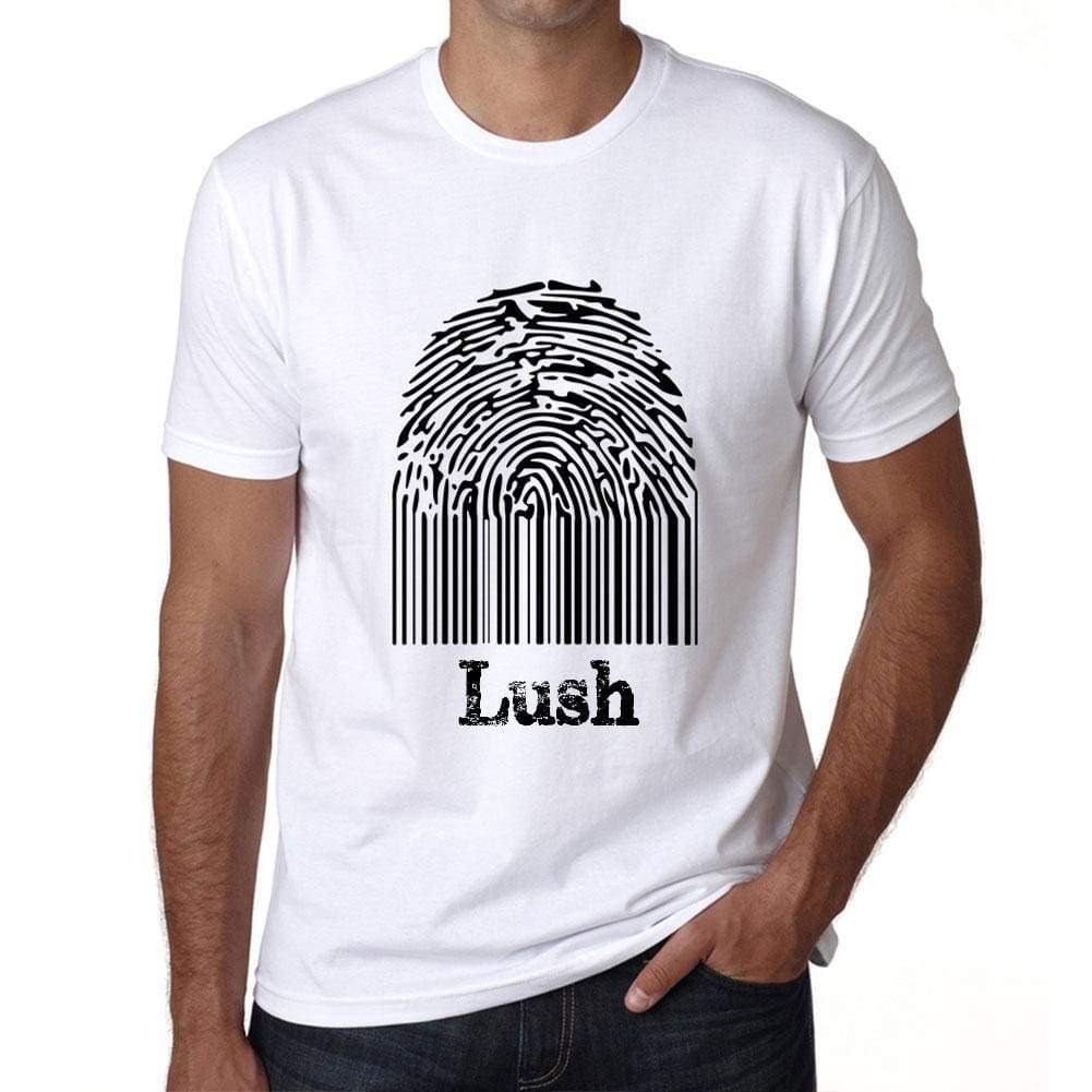 Lush Fingerprint White Mens Short Sleeve Round Neck T-Shirt Gift T-Shirt 00306 - White / S - Casual