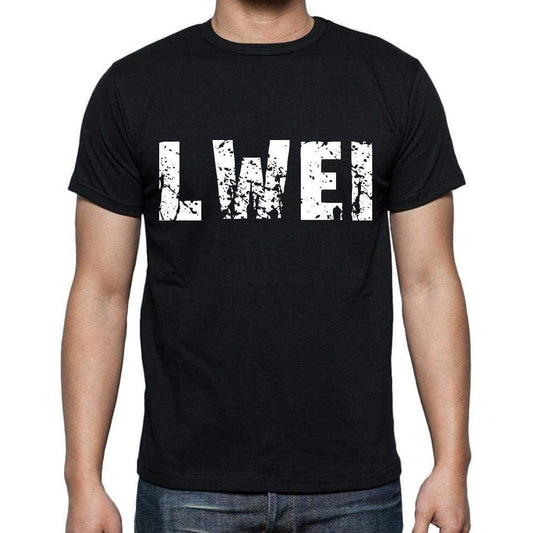Lwei Mens Short Sleeve Round Neck T-Shirt 4 Letters Black - Casual