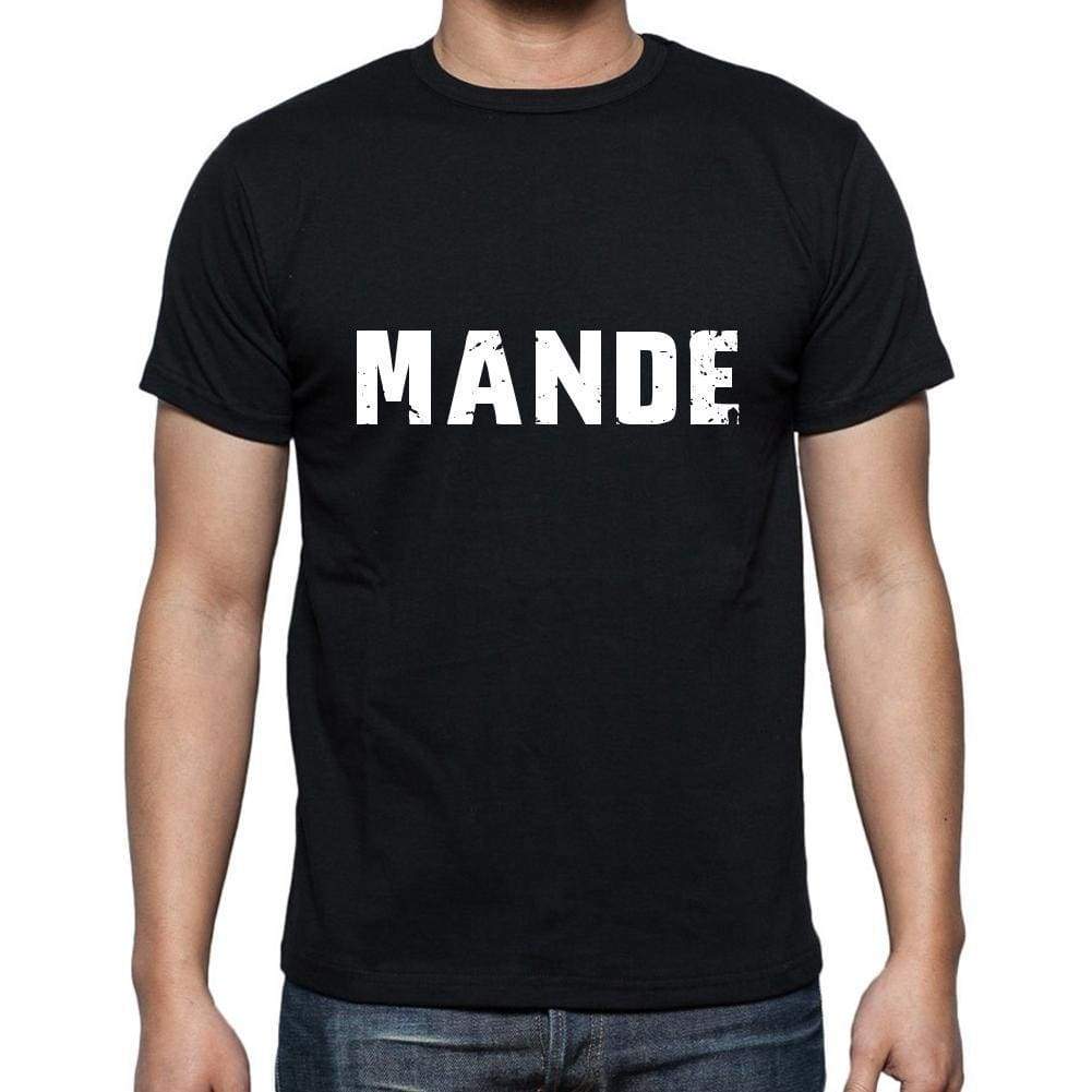Mande Mens Short Sleeve Round Neck T-Shirt 5 Letters Black Word 00006 - Casual