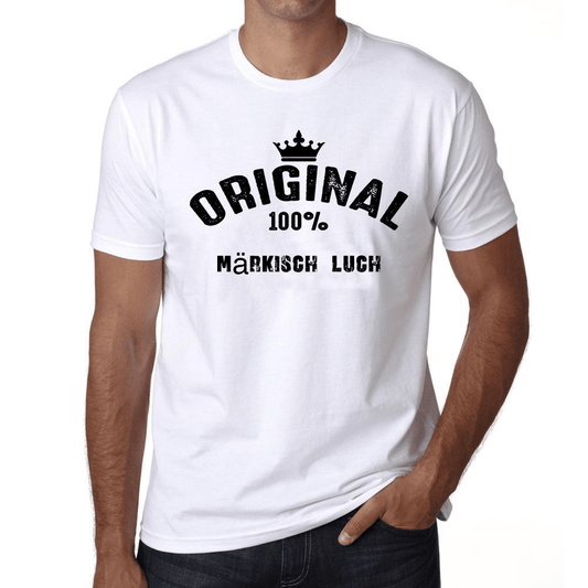 Märkisch Luch 100% German City White Mens Short Sleeve Round Neck T-Shirt 00001 - Casual