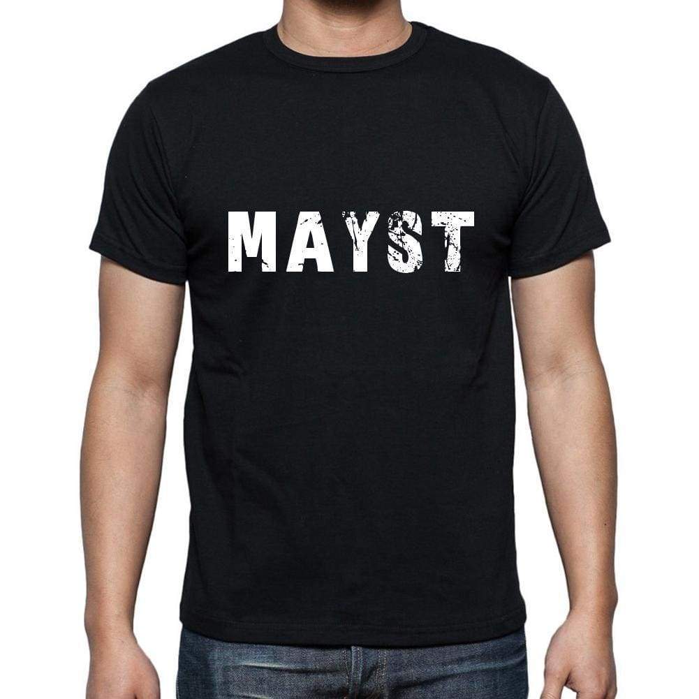 Mayst Mens Short Sleeve Round Neck T-Shirt 5 Letters Black Word 00006 - Casual