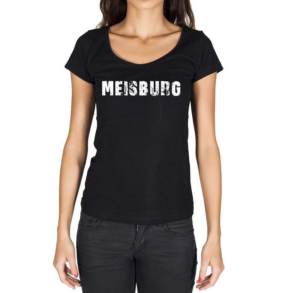 Meisburg German Cities Black Womens Short Sleeve Round Neck T-Shirt 00002 - Casual