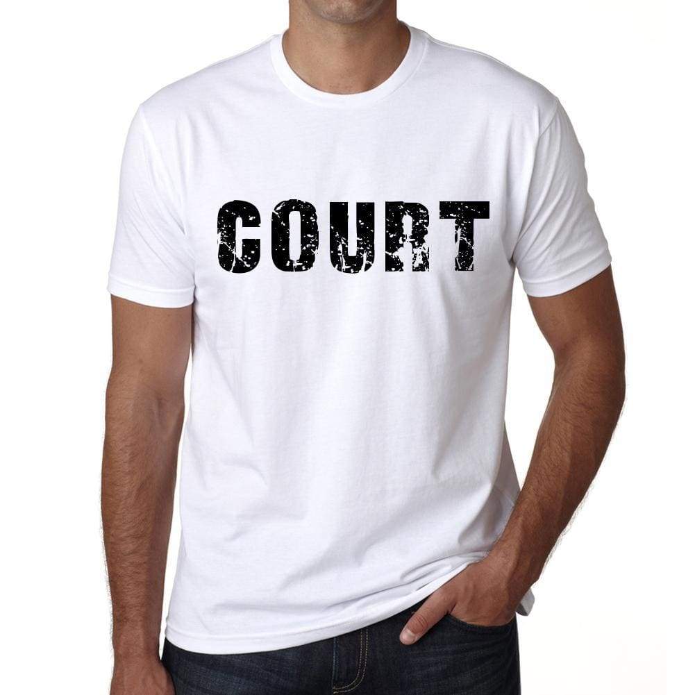 Mens Tee Shirt Vintage T Shirt Court X-Small White 00561 - White / Xs - Casual