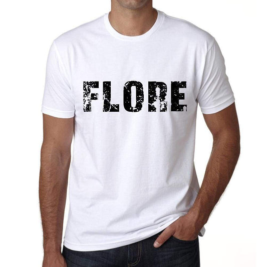 Mens Tee Shirt Vintage T Shirt Flore X-Small White 00561 - White / Xs - Casual