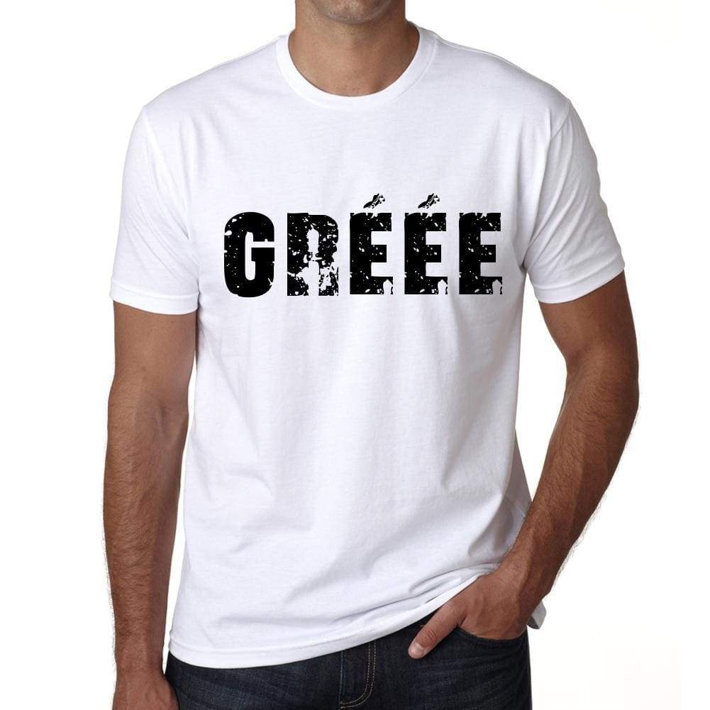 Mens Tee Shirt Vintage T Shirt Grèèe X-Small White 00561 - White / Xs - Casual