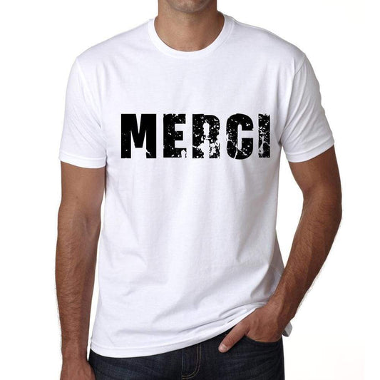 Mens Tee Shirt Vintage T Shirt Merci X-Small White - White / Xs - Casual