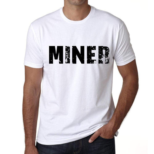 Mens Tee Shirt Vintage T Shirt Miner X-Small White - White / Xs - Casual