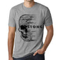 Mens Vintage Tee Shirt Graphic T Shirt Anxiety Skull Stong Grey Marl - Grey Marl / Xs / Cotton - T-Shirt