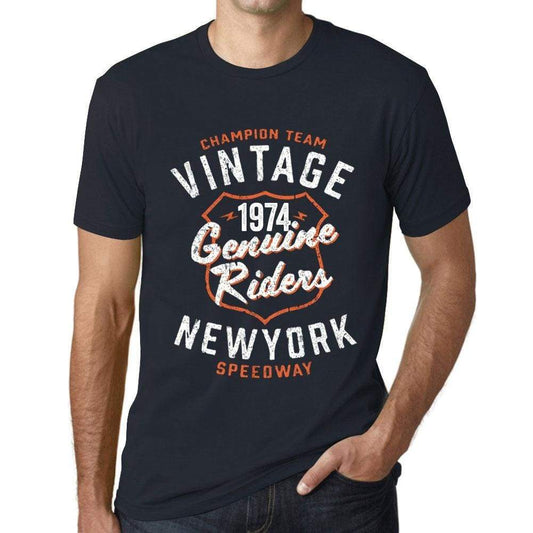 Mens Vintage Tee Shirt Graphic T Shirt Genuine Riders 1974 Navy - Navy / Xs / Cotton - T-Shirt