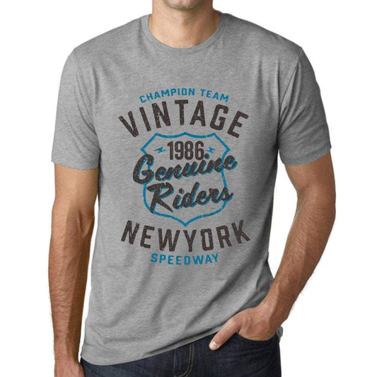 Mens Vintage Tee Shirt Graphic T Shirt Genuine Riders 1986 Grey Marl - Grey Marl / Xs / Cotton - T-Shirt