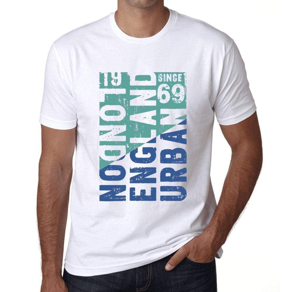 Mens Vintage Tee Shirt Graphic T Shirt London Since 69 White - White / Xs / Cotton - T-Shirt