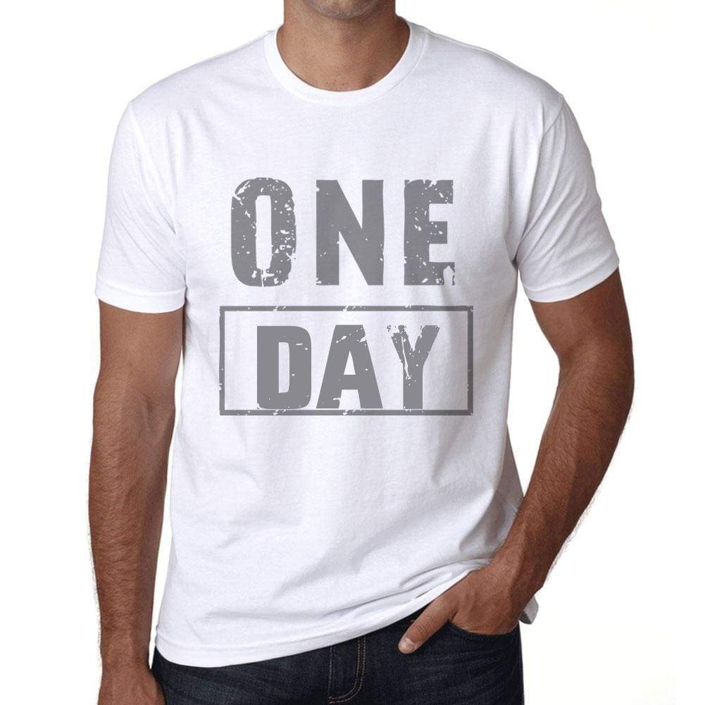 Mens Vintage Tee Shirt Graphic T Shirt One Day White - White / Xs / Cotton - T-Shirt
