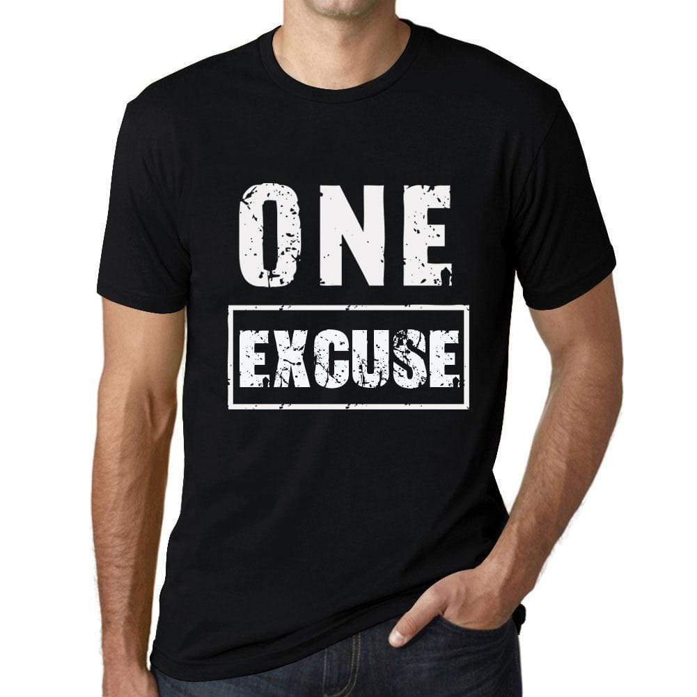 Mens Vintage Tee Shirt Graphic T Shirt One Excuse Deep Black - Deep Black / Xs / Cotton - T-Shirt