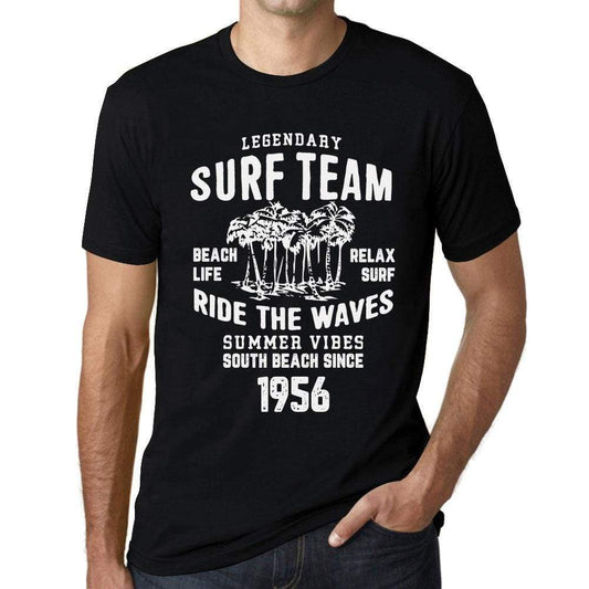 Mens Vintage Tee Shirt Graphic T Shirt Surf Team 1956 Deep Black - Deep Black / Xs / Cotton - T-Shirt