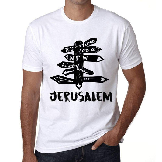 Mens Vintage Tee Shirt Graphic T Shirt Time For New Advantures Jerusalem White - White / Xs / Cotton - T-Shirt