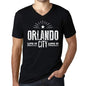 Mens Vintage Tee Shirt Graphic V-Neck T Shirt Live It Love It Orlando Deep Black - Black / S / Cotton - T-Shirt