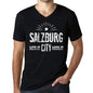 Mens Vintage Tee Shirt Graphic V-Neck T Shirt Live It Love It Salzburg Deep Black - Black / S / Cotton - T-Shirt